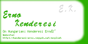 erno kenderesi business card